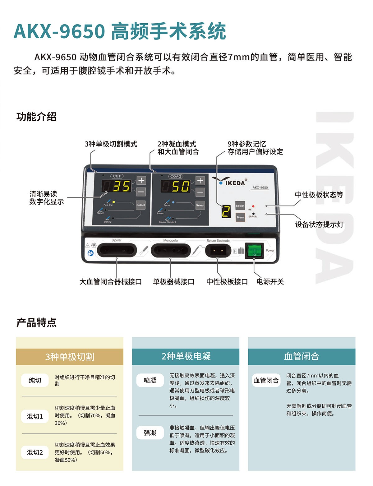 高频手术系统  AKX-9650