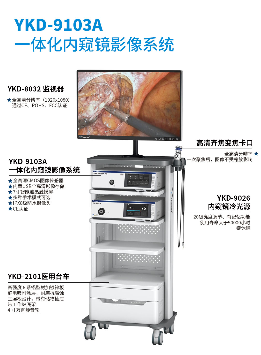 一体化内窥镜影像系统 YKD-9103A